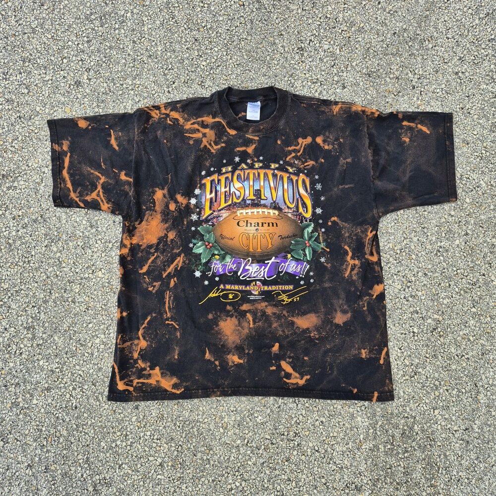 Vintage Men's Black Graphic T-Shirt Size XXL "Maryland Happy Festivus"